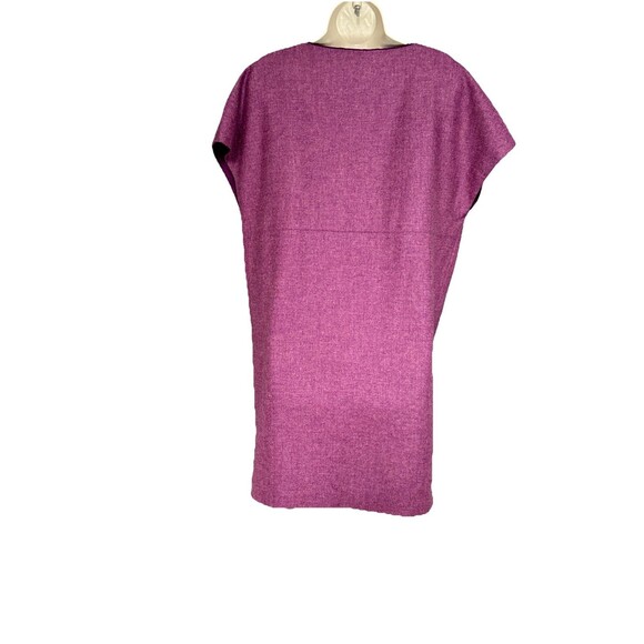 Ann Mashburn Size Medium 100% Wool Knit Sweater Purple Dress V-Neck - Picture 2 of 8
